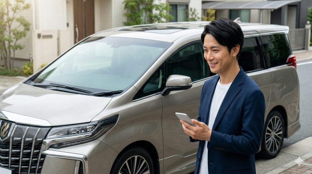 残クレの仕組み（月々の支払額が安くなる一方で残価にも金利がかかる）を理解しようとする男性の様子。E-E-A-T向上のためのイメージ。